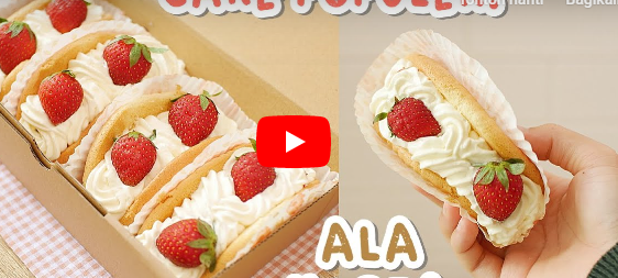 HANYA 2 TELUR!! CAKE POPULER ALA KOREA KEKINIAN – STRAWBERRY HUG ROLL CAKE!!
